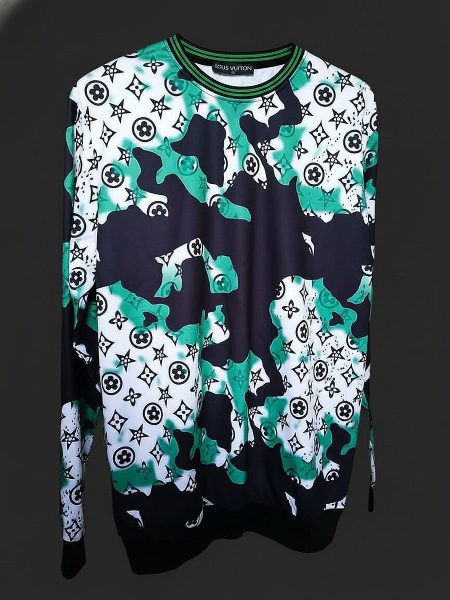 Sudadera Monogram Bandana Louis Vuitton - patrón LV verde, negro y blanco